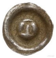 Denier Bracteate - unknown abbot jędrzejowski Jędrzejów mint, Poland, 1301-1399 reverse image