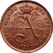 2 Centimes - Albert I Dutch text obverse image