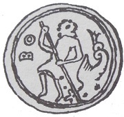 Denier Bracteate - Bolesław Mieszkowic or Leszek of Masovia Kruszwica or Inowrocław or Płock mint obverse image