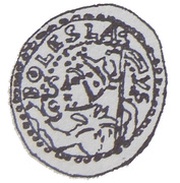 Denier Bracteate - Bolesław Mieszkowic or Leszek of Masovia Kruszwica or Inowrocław or Płock mint obverse image