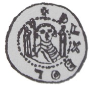 Denier Bracteate - Bolesław Mieszkowic or Leszek of Masovia Kruszwica or Inowrocław or Płock mint obverse image