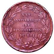 5 Centimes - Léopold I 25th Anniversary Inauguration of the King; French, Belgium, 1856 reverse image