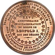 5 Centimes - Léopold I 25th Anniversary of the Inauguration, Belgium, 1856 reverse image