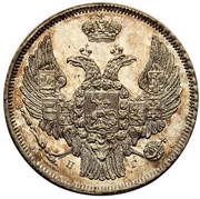 1 Zloty / 15 Kopěek - Nikolai I Peterburg mint obverse image