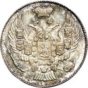 40 Groszy / 20 Kopěek - Nikolai I Warszawa mint obverse image