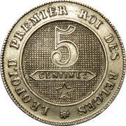 5 Centimes - Léopold I, Belgium, 1861-1864 reverse image