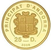 25 Diners Constitution of Andorra obverse image