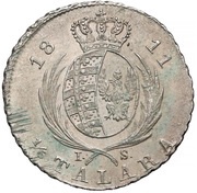 ⅙ Thaler - Frederick Augustus I I.S., Poland, 1811 reverse image