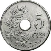5 Centimes - Léopold II Dutch text; small date, Belgium, 1902-1903 reverse image