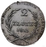2 Zlotys Siege of Zamość, Poland, 1813 reverse image