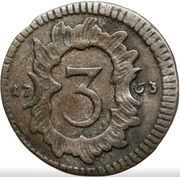 3 Halerz - August III Sas Drezno mint, Polish–Lithuanian Commonwealth, 1763 reverse image