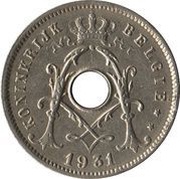 5 Centimes - Albert I Dutch text; with star obverse image