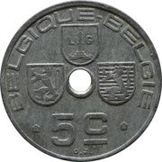 5 Centimes - Léopold III BELGIQUE-BELGIE, Belgium, 1941-1943 reverse image
