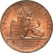 10 Centimes - Léopold I, Belgium, 1832-1856 reverse image