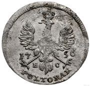 Półtorak koronny - August III Sas Lipsk mint, Polish–Lithuanian Commonwealth, 1755-1756 reverse image