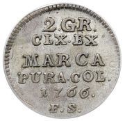 Dwugrosz koronny / Półzłotek - Stanisław August Poniatowski Warszawa mint, Polish–Lithuanian Commonwealth, 1766-1786 reverse image