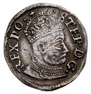Trojak koronny - Stefan Batory Olkusz mint obverse image