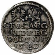 Trojak koronny - Stefan Batory Olkusz mint, Polish–Lithuanian Commonwealth, 1580 reverse image