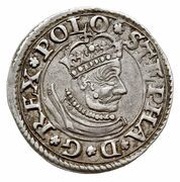 Trojak koronny - Stefan Batory Olkusz mint obverse image