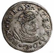 Trojak koronny - Stefan Batory Olkusz mint obverse image
