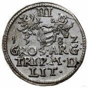 Trojak litewski - Stefan Batory Wilno; Leliwa below bust, Polish–Lithuanian Commonwealth, 1581-1583 reverse image
