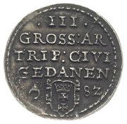 Trojak gdański - Stefan Batory Gdańsk mint, Polish–Lithuanian Commonwealth, 1582 reverse image