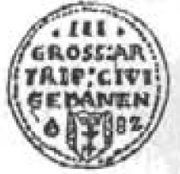 Trojak gdański - Stefan Batory Gdańsk mint, Polish–Lithuanian Commonwealth, 1582 reverse image