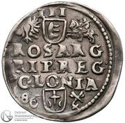 Trojak koronny - Stefan Batory Poznań mint, Polish–Lithuanian Commonwealth, 1584-1587 reverse image