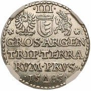 Trojak pruski - Stefan Batory Malbork mint, Polish–Lithuanian Commonwealth, 1585 reverse image