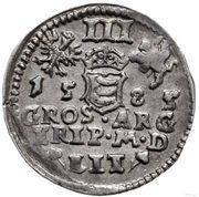 Trojak litewski - Stefan Batory Wilno mint, Polish–Lithuanian Commonwealth, 1585-1586 reverse image