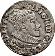 Trojak / 3 Grosze - Sigismund III Vasa Olkusz; Przegonia shield, I D obverse image