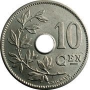 10 Centimes - Léopold II Dutch text - Large date reverse image