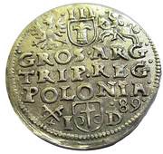 Trojak / 3 Grosze - Sigismund III Vasa Poznań; Przegonia shield, I D, Polish–Lithuanian Commonwealth, 1588-1590 reverse image