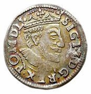 Trojak / 3 Grosze - Sigismund III Vasa Poznań; Lewart shield, I F obverse image