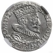 Trojak / 3 Grosze - Sigismund III Vasa Malbork; ring without triangle obverse image
