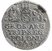 Trojak / 3 Grosze - Sigismund III Vasa Malbork; ring without triangle, Polish–Lithuanian Commonwealth, 1594 reverse image