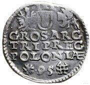 Trojak / 3 Grosze - Sigismund III Vasa Wschowa; Lewart arms obverse, Polish–Lithuanian Commonwealth, 1595 reverse image