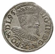 Trojak / 3 Grosze - Sigismund III Vasa Wschowa; rose, Lewart and Lauffert arms obverse image