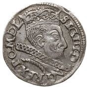 Trojak / 3 Grosze - Sigismund III Vasa Poznań; Lewart and rose shields obverse image