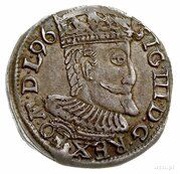 Trojak / 3 Grosze - Sigismund III Vasa Wschowa; rose, Lewart arms and trefoil obverse image