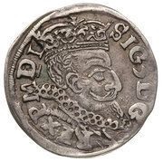 Trojak / 3 Grosze - Sigismund III Vasa Lublin; Lewart arms, IF, MR obverse image
