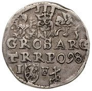 Trojak / 3 Grosze - Sigismund III Vasa Lublin; Lewart arms, IF, MR, Polish–Lithuanian Commonwealth, 1597-1598 reverse image