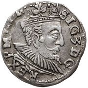 Trojak / 3 Grosze - Sigismund III Vasa Lublin; Lewart arms, IF obverse image