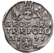 Trojak / 3 Grosze - Sigismund III Vasa Lublin; Lewart arms, IF, Polish–Lithuanian Commonwealth, 1597-1601 reverse image