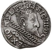 Trojak / 3 Grosze - Sigismund III Vasa Bydgoszcz; Lewart arms, IF, B mint mark obverse image