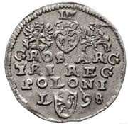 Trojak / 3 Grosze - Sigismund III Vasa Lublin; Lewart arms, L mint mark, Polish–Lithuanian Commonwealth, 1598 reverse image