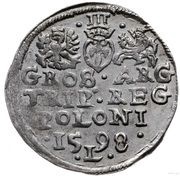 Trojak / 3 Grosze - Sigismund III Vasa Lublin; L mint mark, Polish–Lithuanian Commonwealth, 1598-1599 reverse image