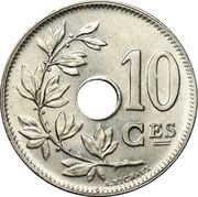 10 Centimes - Albert I French text reverse image
