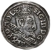 Trojak / 3 Grosze - Sigismund III Vasa Bydgoszcz; Lewart arms, B mint mark obverse image