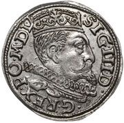 Trojak / 3 Grosze - Sigismund III Vasa Poznań; P mint mark obverse image